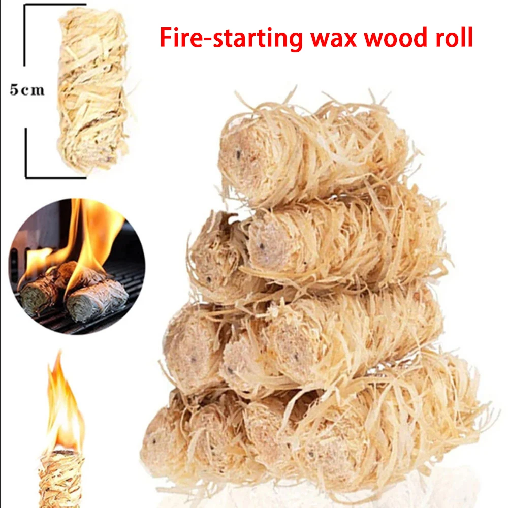 

Waterproof BBQ Fire Starter Natural Wax Wood Strip Camping Fire Starter Wax Sticks for Outdoor Charcoal Fireplace Barbecue Grill