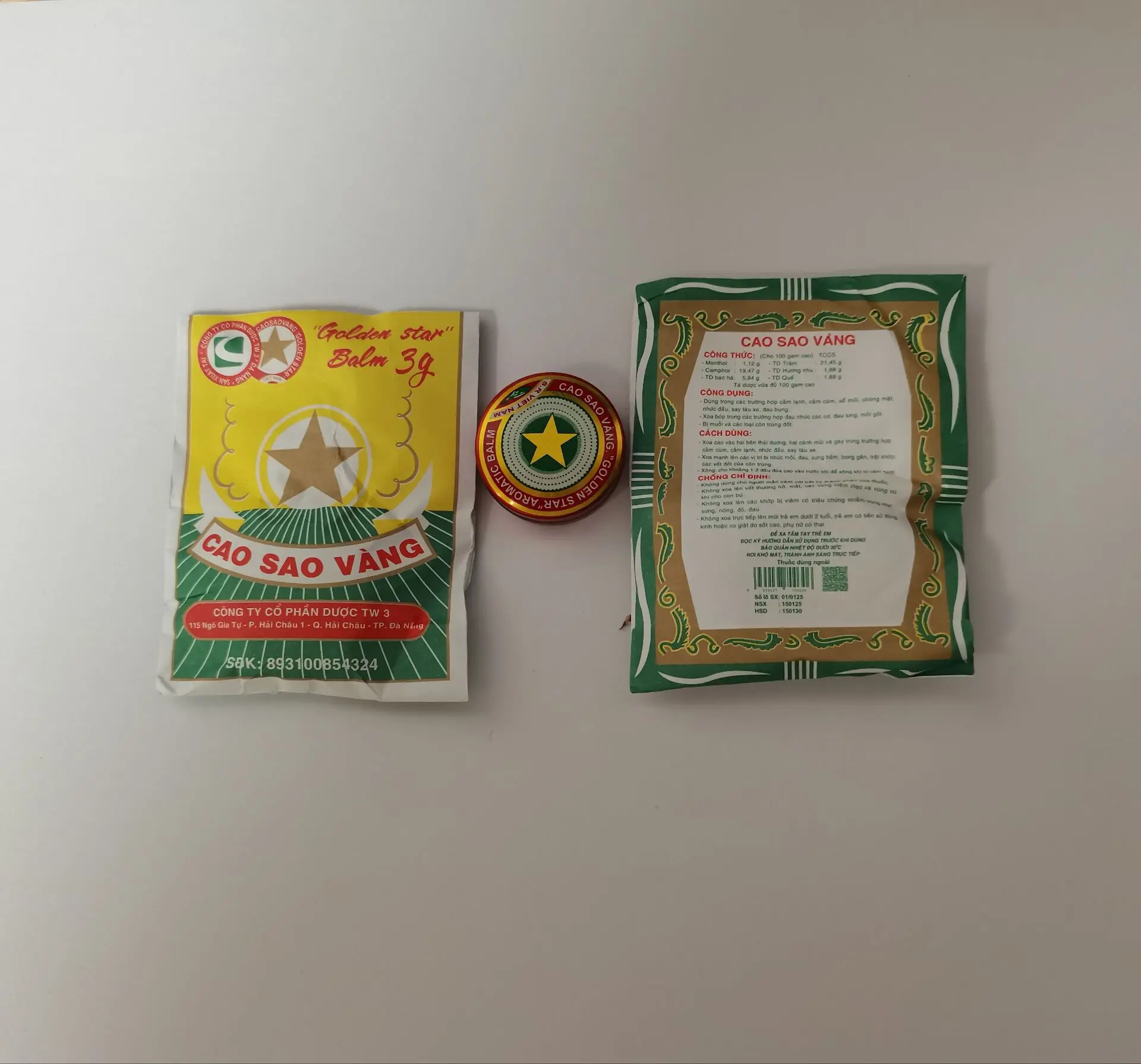 10pcs 3g Golden Star Balm Ointment For Headache Dizziness Insect Stings Heat