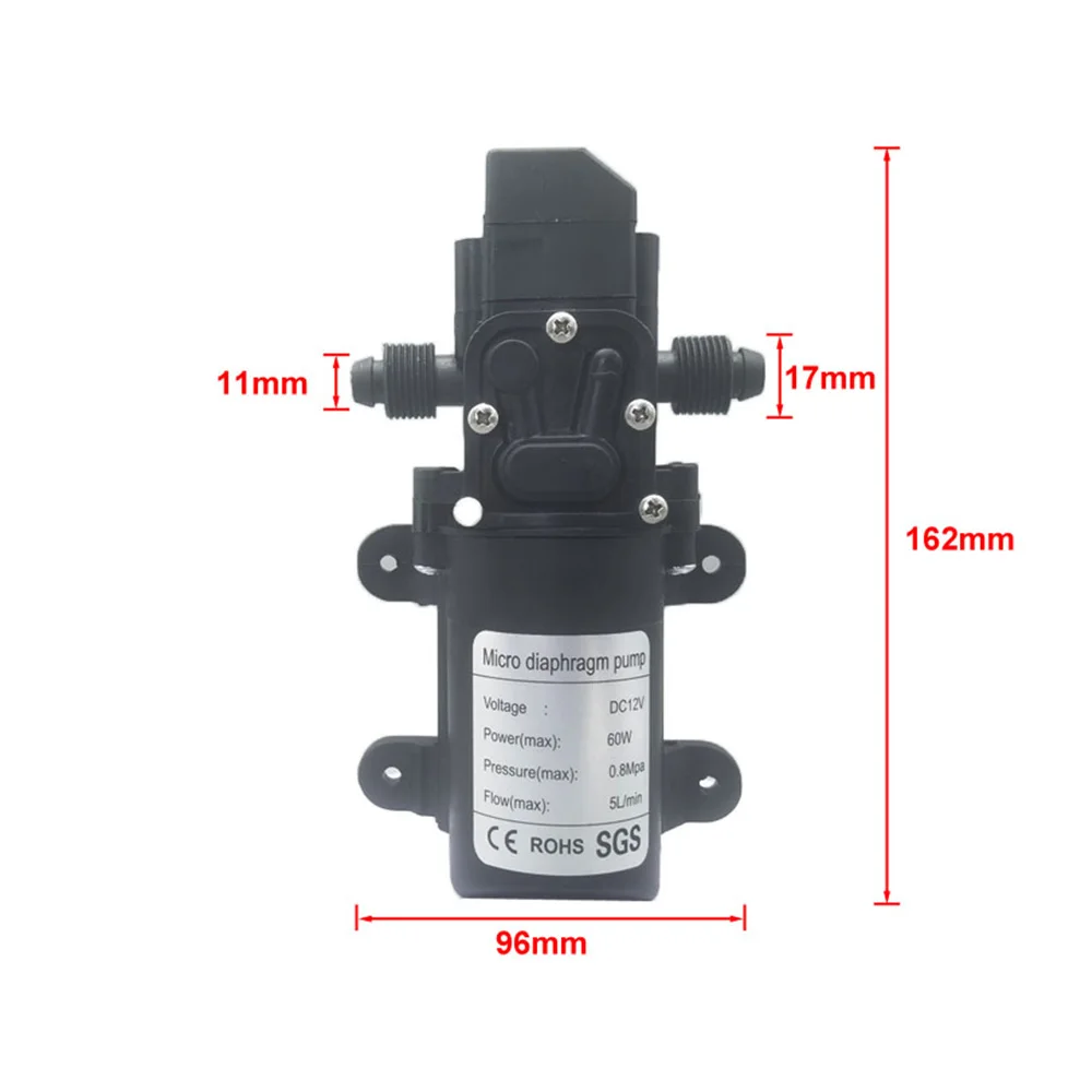 Automatic Flow Switch 6L/Min DC12V 60W 70W 130PSI AUTO Diaphragm Water Pump Mini Safe High Pressure Self Priming Pumps