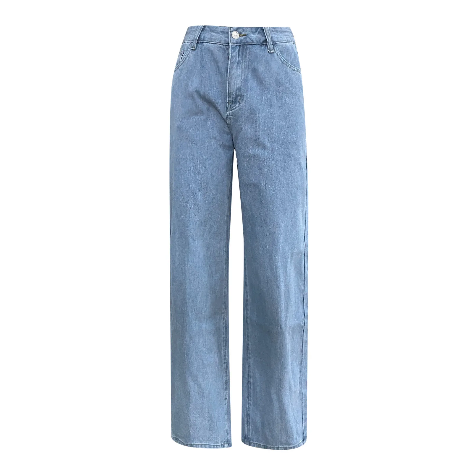 Dames Baggy Street Jeans Mode Wijde Spijkerbroek Klassieke Effen Kleur Broek Vier Seizoenen Trendbroek Casual Broek Dames