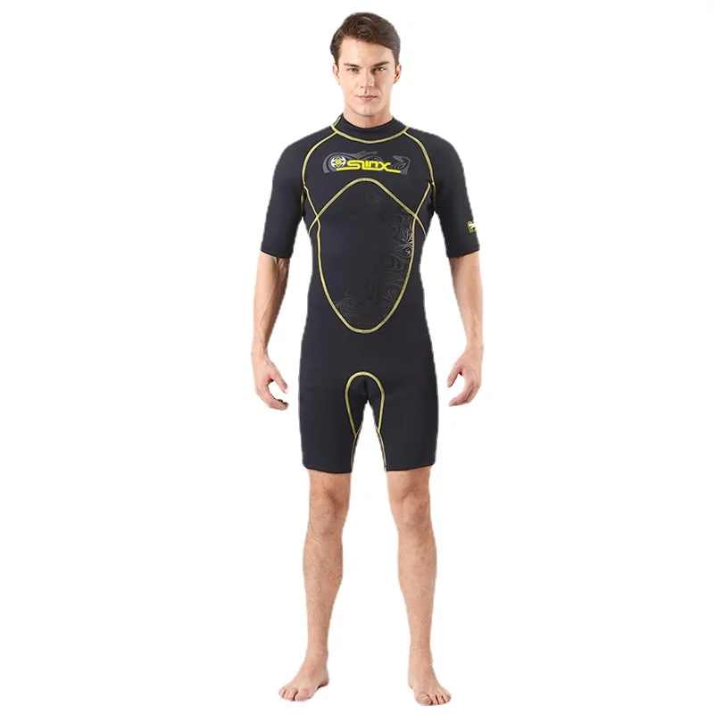 3mm shorty wetsuit mens short sleeve surf wet suit for men kite  jumpsuit kiteing kayaking swimming