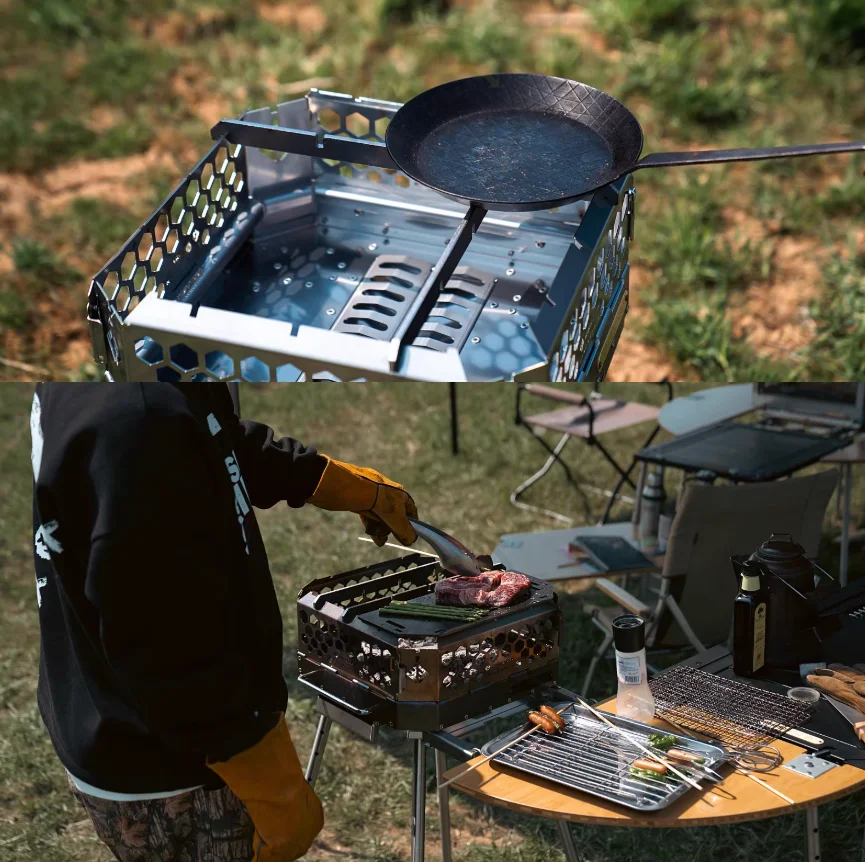 

STLFPortable High Quality Stainless Steel Wood Stove Fire Pit for Outdoor Camping