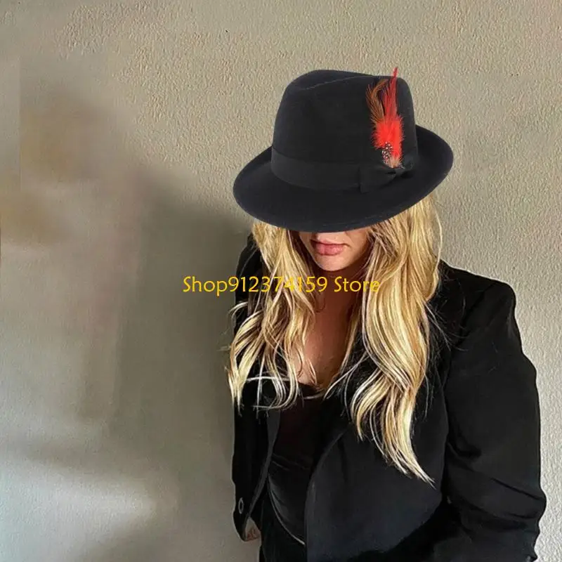 

G5AE Vintage Fedora Hat Hate Cotton Shot Brim Western Cowboy Hat Универсальная шляпа Top для ужина на открытом воздухе