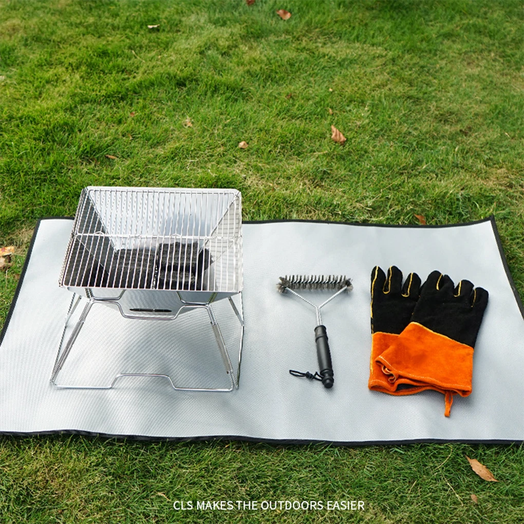 Barbecue Fireproof Blanket Fiberglass Bonfires Fire Retardant Mat Pad