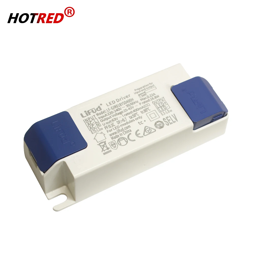 

Lifud LED Driver LF-GIF040YS 600mA-800/1050mA DC33-40V High PF0.9 Free Flicker Lighting Transformer Power Supply For LED Modules