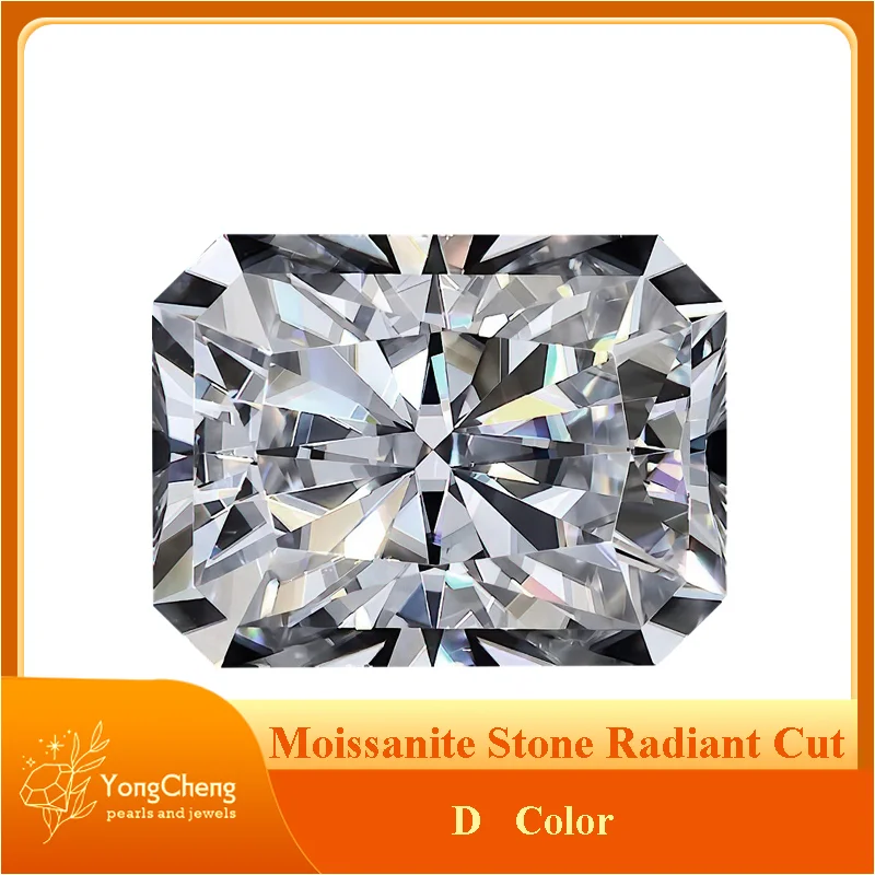 Moissanite Stone Radiant Cut D Color VVS1 Charms Lab Grown Gemstone Diy Advanced Jewelry Making Materials with GRA Certificate