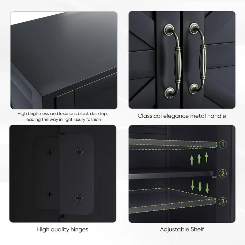 خزانة بوفيه جانبية للمزرعة مع درج ورف قابل للتعديل، مطبخ بباب الحظيرة، غرفة الطعام، تخزين المدخل #5