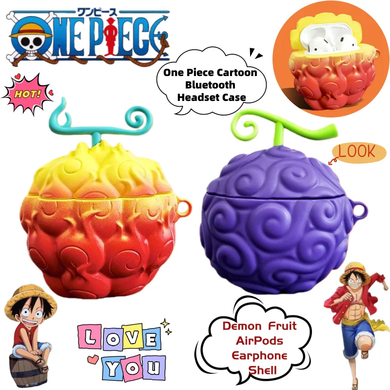 

One Piece Luffy Devil Fruit Secondary Cartoon Bluetooth Headset Animation Peripheral Creative AirPods1/2/3 Generation Headset