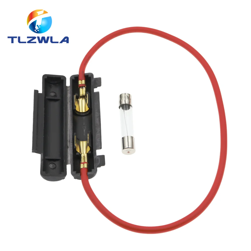 1PCS 6X30MM Glass Fuse Holder 6*30MM 250V Fuse Socket Flip shell Socket Peanut Hull with 20AWG 16AWG Wire Cable