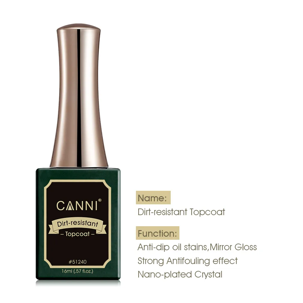 16ml CANNI TPO Free HEMA FREE Smalto gel per unghie Super Diamond Long Wear Top Coat Glitter Sparkle Nowipe Top Coat Vernice gel