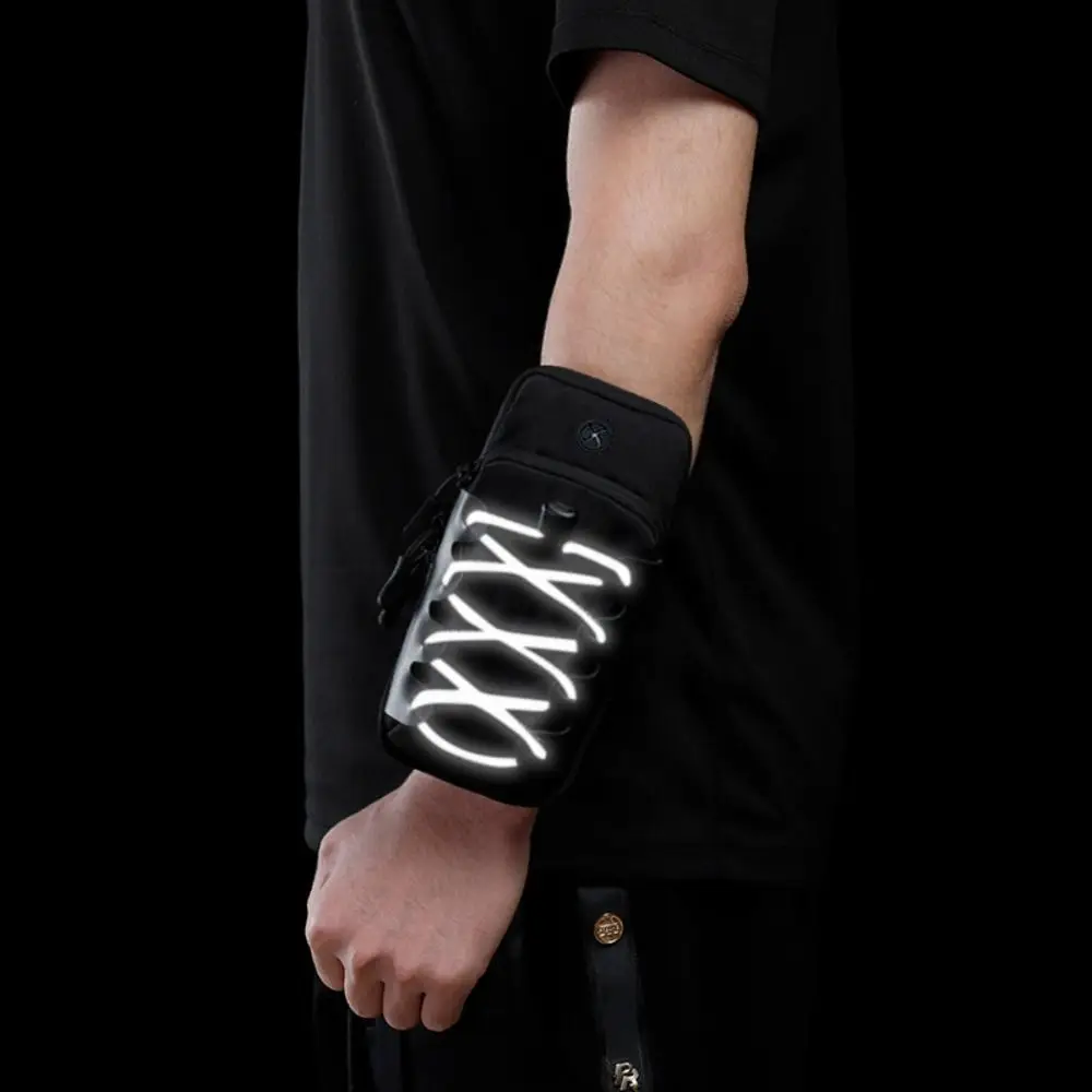 

Double-layers Running Phone Bag Adjustable Waterproof Wrist Phone Bag Portable Reflective Sports Arm Bag