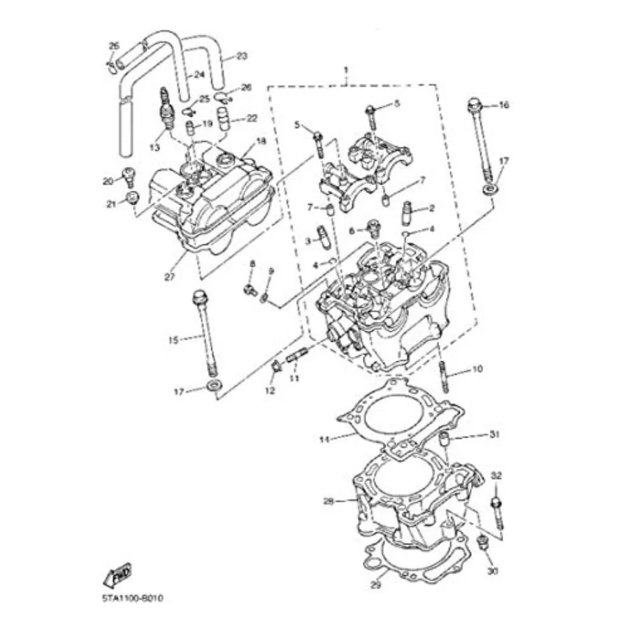 Ремкомплект прокладок поршня цилиндра для обслуживания двигателя внедорожного мотоцикла, совместимый с Yamaha YFZ450 20042013 и YZ