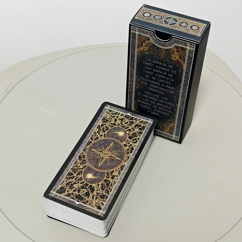 Baralho de tarô Kinner Um baralho de tarô tradicional de inspiração cosmicamente desenhado à mão completo com 78 cartas em língua espanhola Espanol