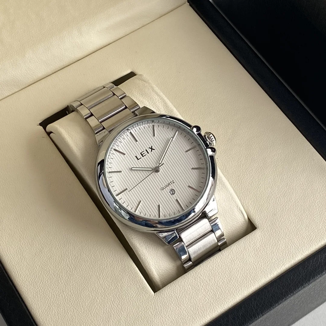 

Повседневные мужские часы, брендовые роскошные кварцевые наручные часы, мужские серебряные часы из нержавеющей стали с календарем, деловые часы, мужские Reloj Hombre