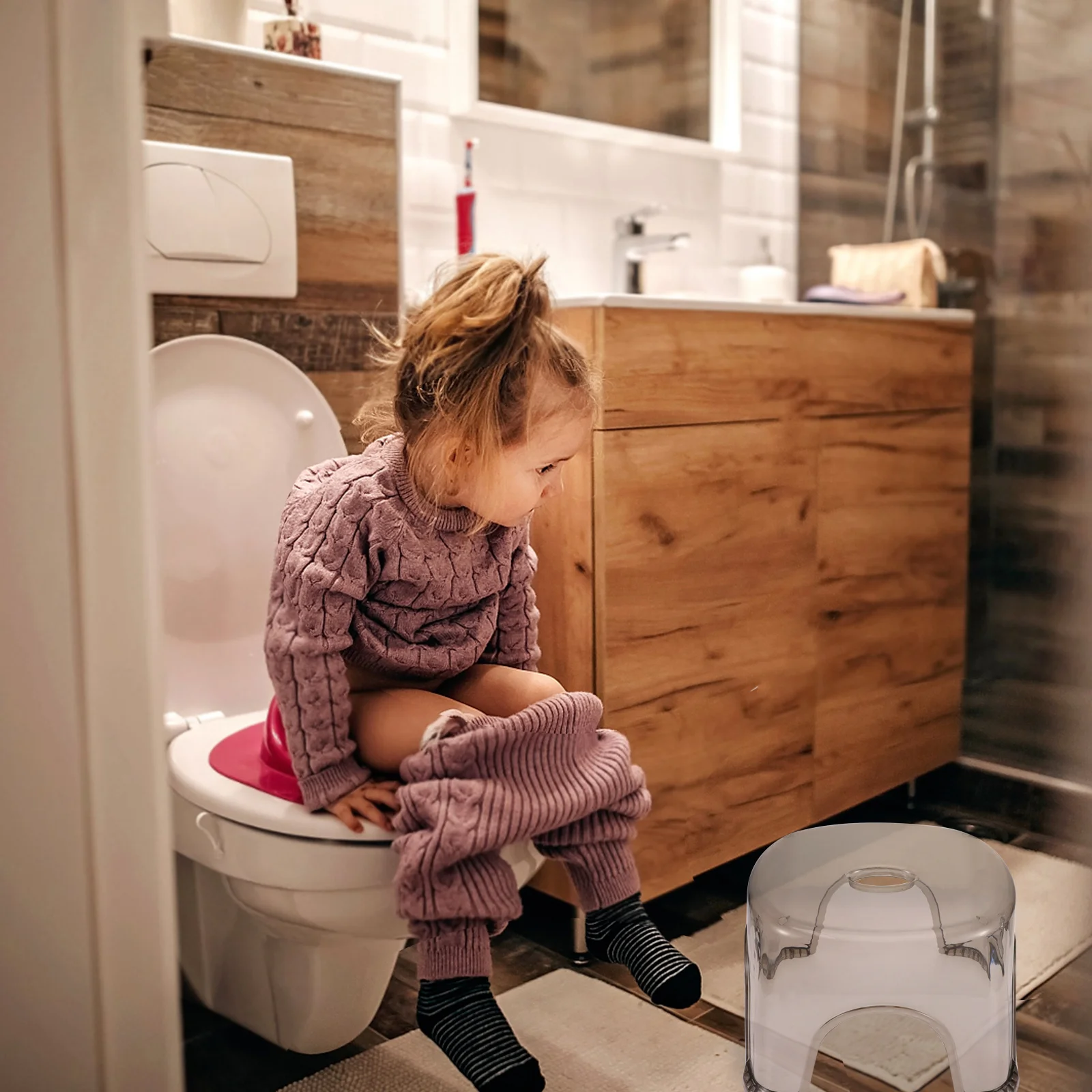 2개입 스텝 스툴 플라스틱 가정용 스툴 욕실 주방 현관용 안정적이고 가벼운 디자인의 스툴