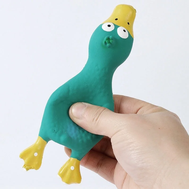 Bite Resistant Squeaky Dog Rubber Toy Latex Animal Shapes Chew Toy for Puppy Sound Making Pet Supplies