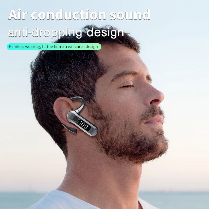 M26 骨伝導ワイヤレスヘッドセット Bluetooth 5.2 ハイパワーデジタルディスプレイ音声制御耳なしビジネスヘッドセットに応答