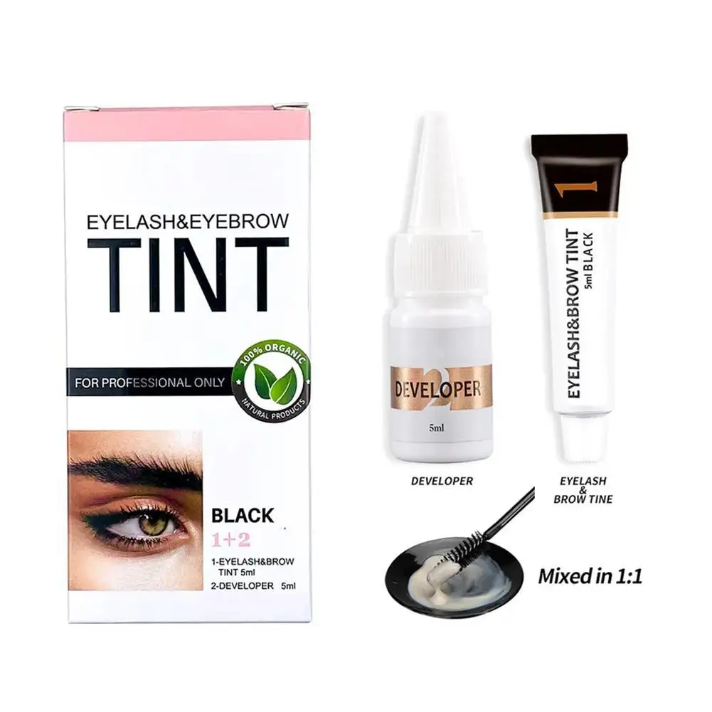 Professional Eyelash Eyebrow Dye Tint Waterproof 15-minute Fast Tint Easy Dye Gel Eyelash Brown Black Coffee Color Tint Kit