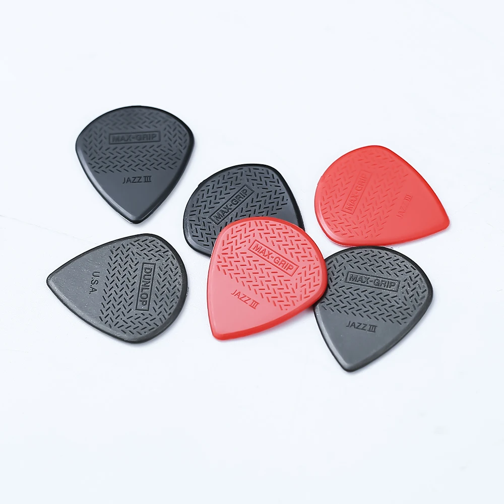 Dunlop Púas de Guitarra Nylon Max Grip Jazz III Plectro Mediator 471 1.38mm para Bajo Acústico Guitarra Eléctrica Accesorios
