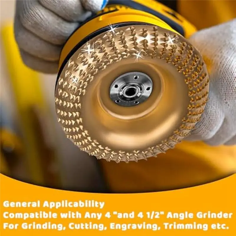 AEE2-4PCS conjunto de disco de escultura em madeira para moedor de ângulo para fixação de 4 polegadas ou 4 1/2 polegadas, acessórios de roda de disco de moedor para trabalhar madeira