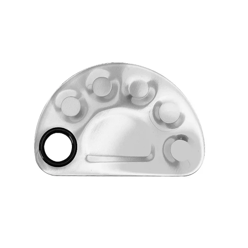 Tavolozza per miscelazione trucco Aggiornamento Vassoio per miscelazione in metallo in acciaio inossidabile con spatola Strumento per artisti per miscelare fondotinta Nail-Art