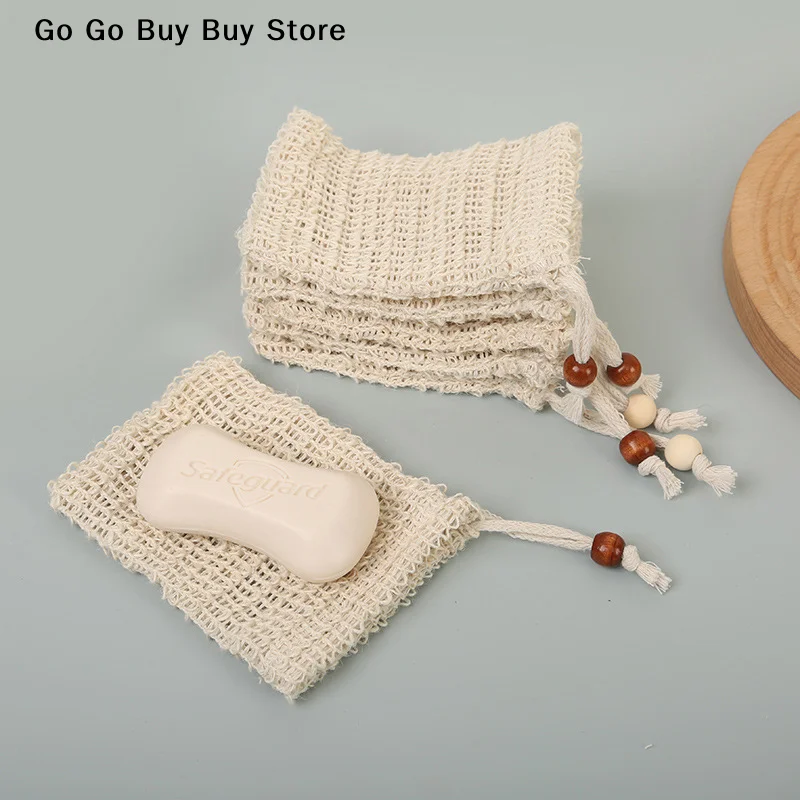 【ST】Natural Cotton Soap Saver Bag, 1 Pieces Eco-friendly Handmade lathering Cotton Mesh Soap Pouch For Body Cleansing Skincare