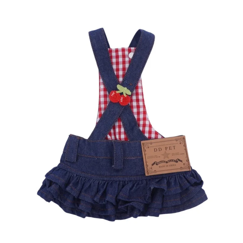 Dog Denim Strap Skirt Pet Clothing Pet Spring/summer Small Dog Denim Strap Skirt Dog Dresses for Small Dogs Clothes Designer