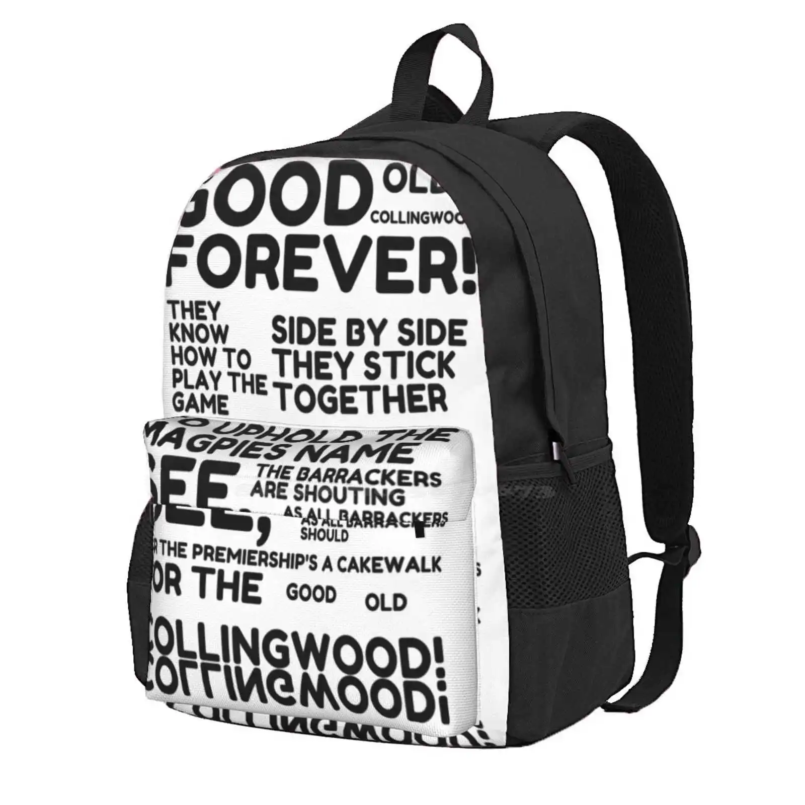 

Good Old Collingwood Forever! Hot Sale Schoolbag Backpack Fashion Bags Collingwood Forever Magpies Side By Side Cakewalk Afl