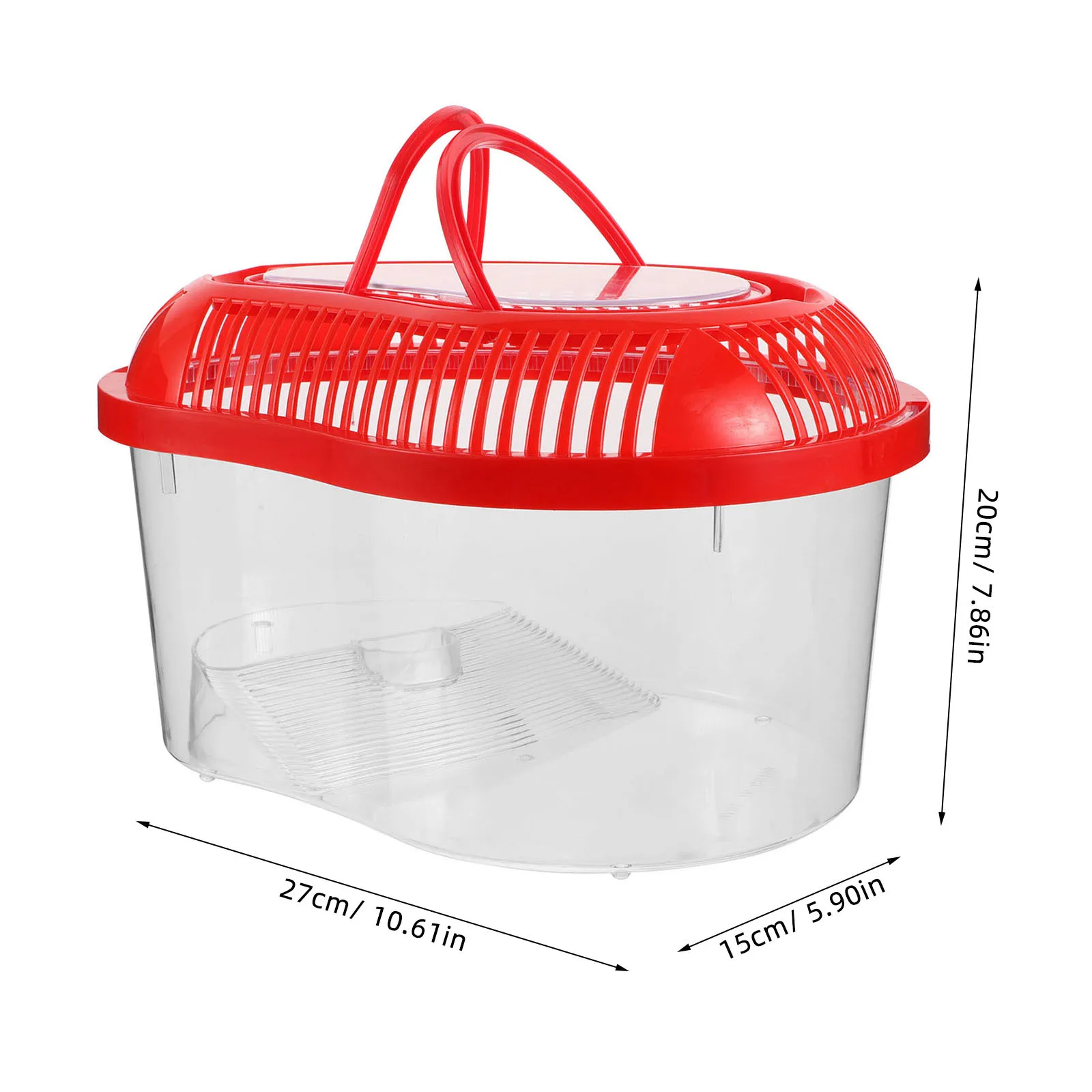 الحيوانات الأليفة السفر الناقل الزواحف تررم مع مقبض التهوية منصة حمامات الشمس خزان بلاستيكي متين للحيوانات الصغيرة في الهواء الطلق