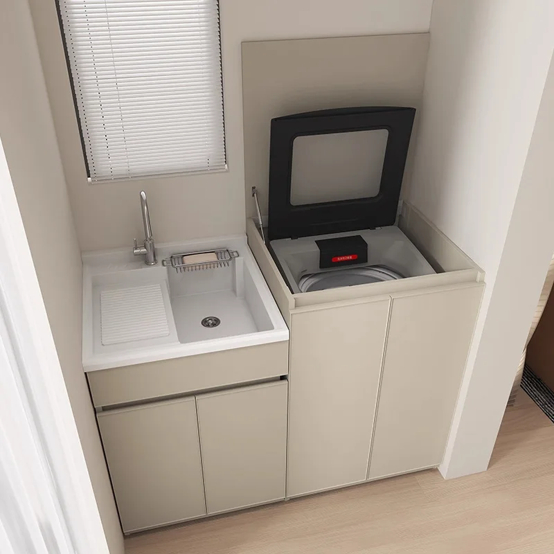 Honeycomb aluminum clamshell pulsator washing machine balcony protection cabinet laundry sink integrated cabinet