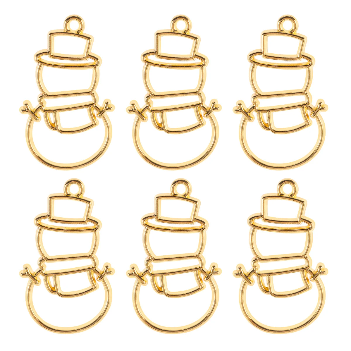 10 Pcs Epoxy Frame Resin Uv Pendants for Necklaces Jewelry Bezel Open Back Christmas Charms Alloy Bezels Snowman Vacation