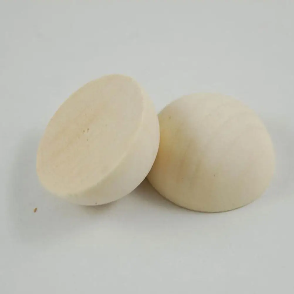 

100Pcs Half Wooden Balls Unfinished Smooth Craft Balls DIY Painting Photo Props Party Supplies Mini Hemisphere 25Mm