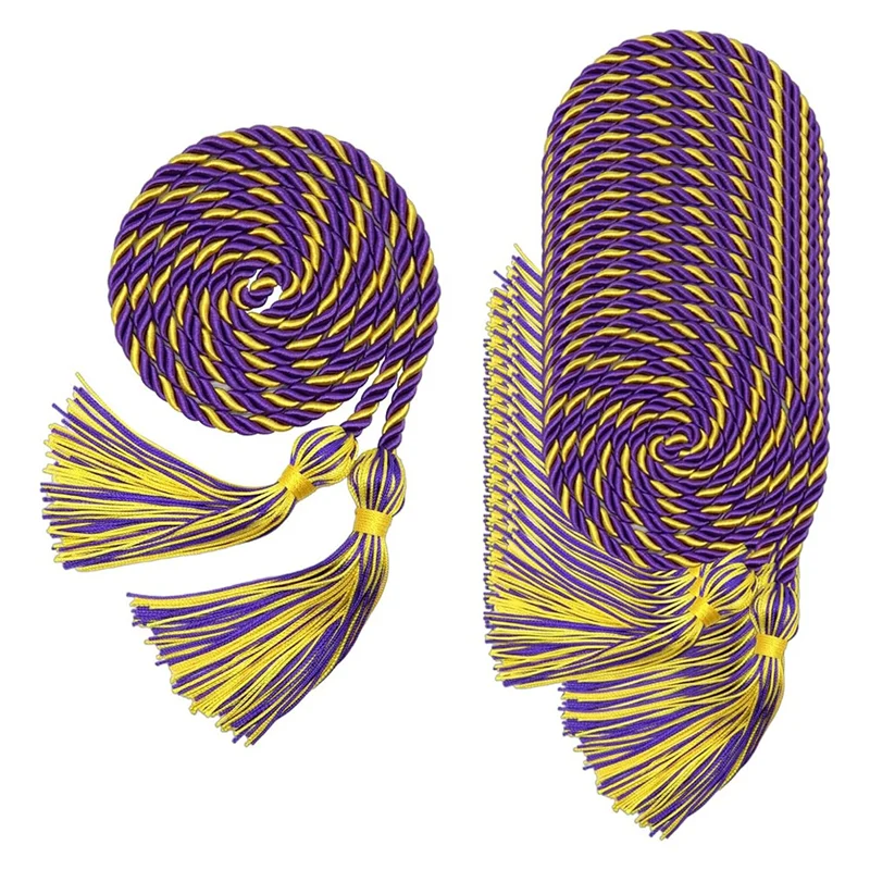 

A82I-20 Pcs Graduation Cords Tassel Graduation Braided For Graduation Students For Graduation Students Bachelor Gold And Purple