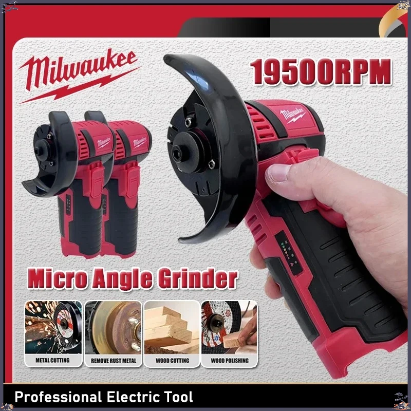 Meuleuse d'angle miniature Milwaukee, meuleuse d'angle électrique sans fil pour la découpe au diamant, outil électrique sans fil