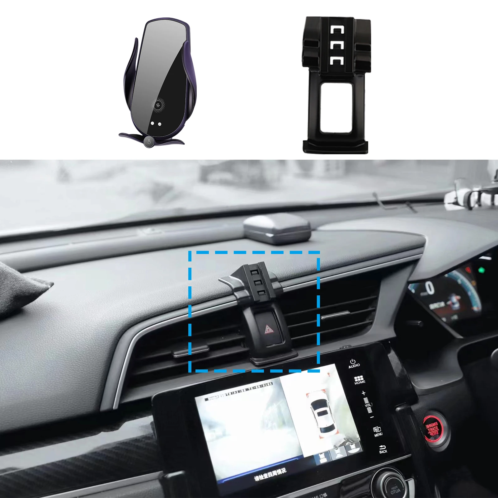 

Car Mobile Phone Holde GPS Bracket Navigation for 2016-2021 Honda Civic 10th 2017 2018 2019 2020 Stand Auto Accessoriesr