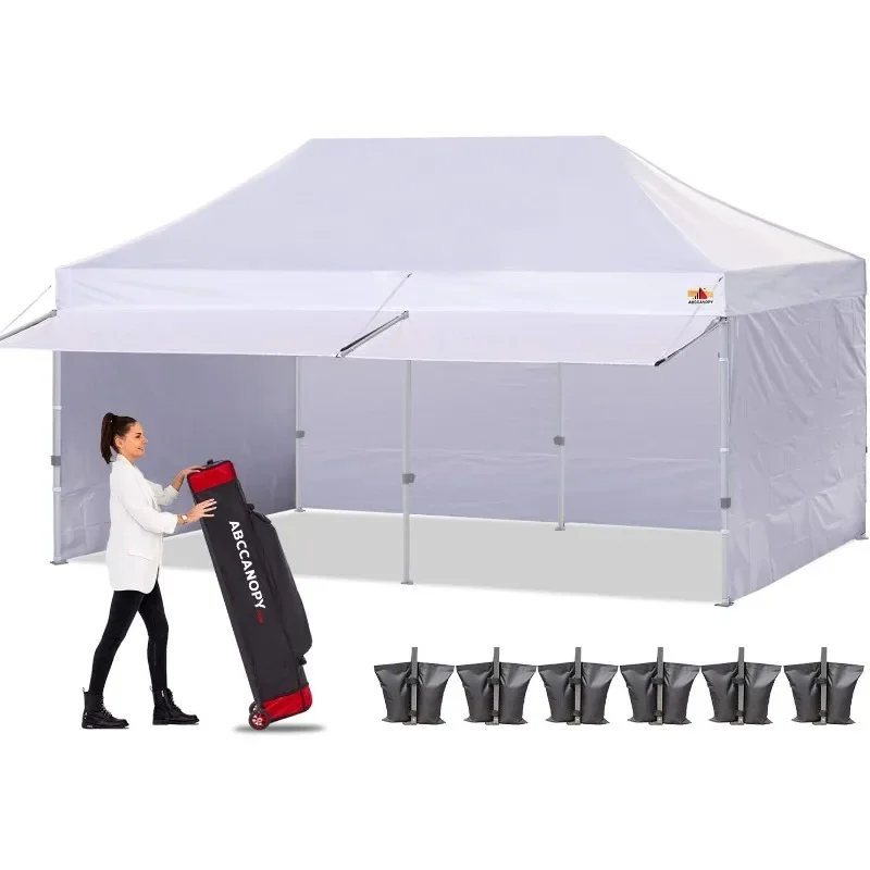 

Pop-up Commercial Canopy Tent, Portable Freestanding Shelter with Awning for Stalls, Vendors, Outdoor