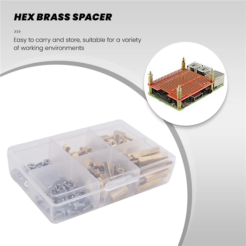

120Pcs Installation Tool For Raspberry Pi 4 Model B/3B+/3B M2.5 Series Hex Brass Column/Nuts+Screws Accessories Kit