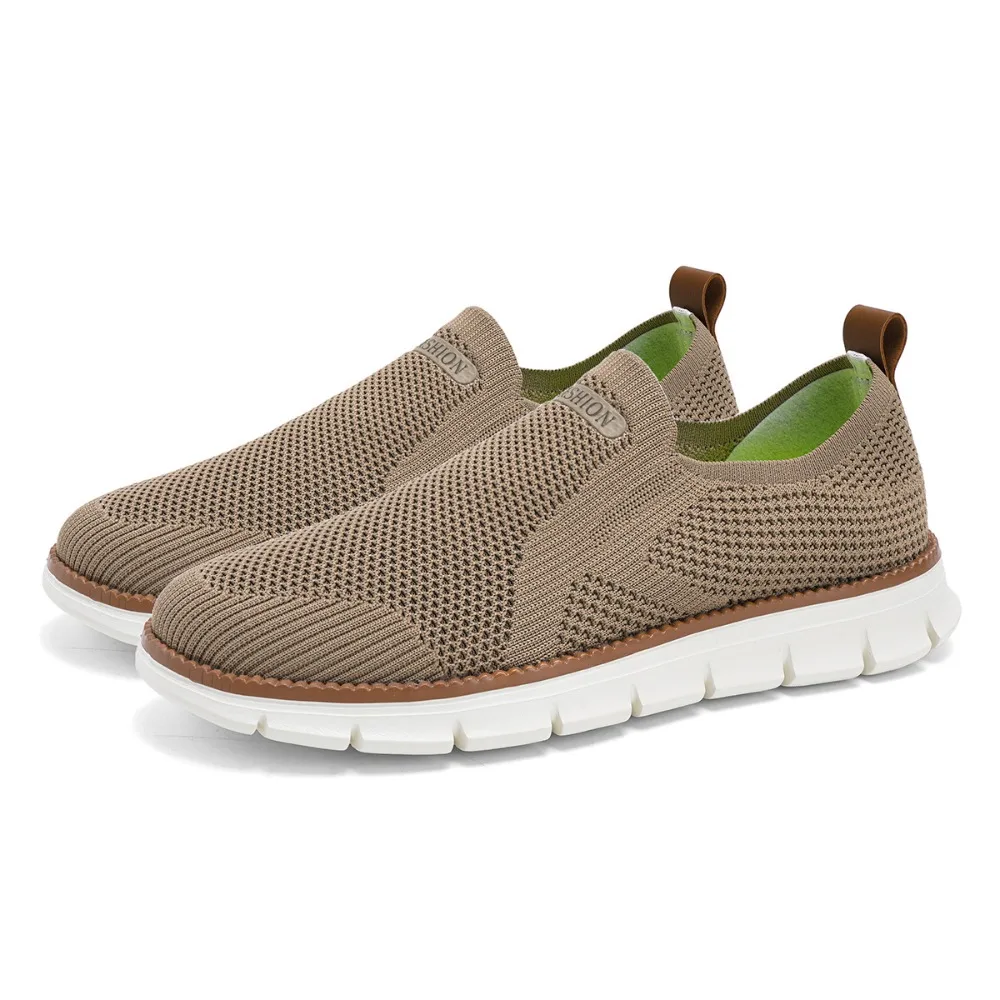 Lightweight Lace-Up Casual Men's Shoes Breathable Flying Loafers Men's Large Size Versatile Business Mesh Light Comfortable