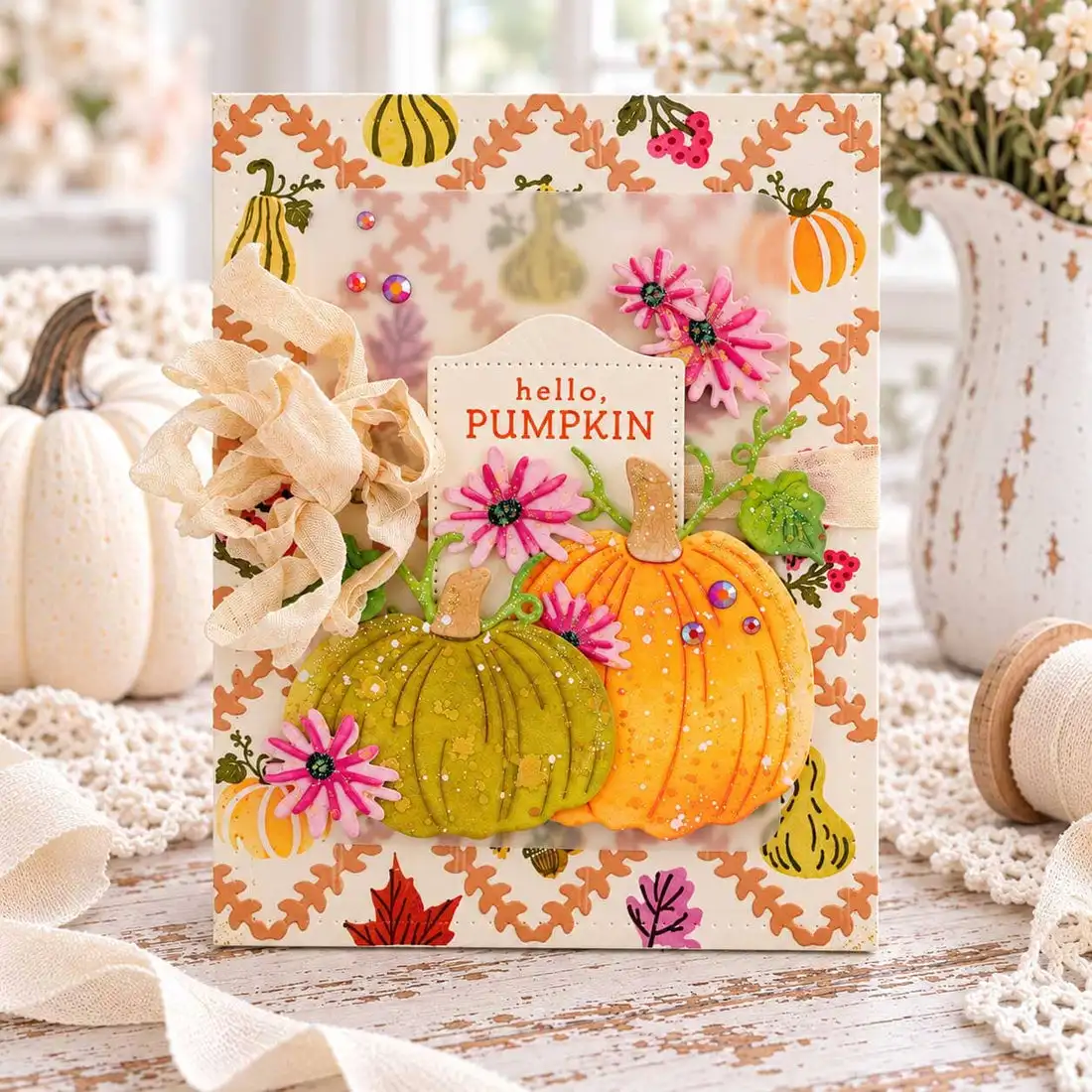 September 2026 New Bigger Autumn Botanicals Pumpkin Metal Cutting Dies Stamp Stencil for DIY Scrapbook Geet Cards Handmade Photo