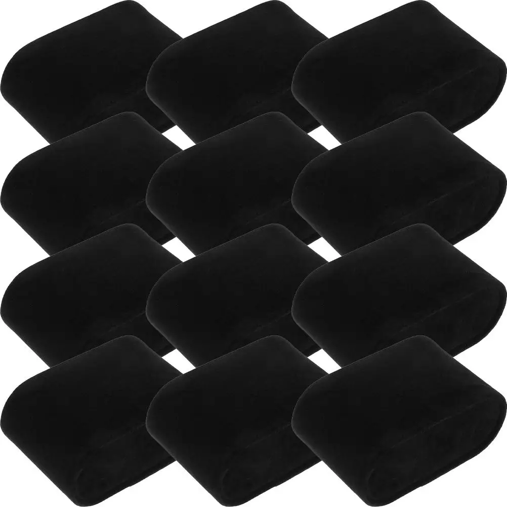 

12 Pcs Black Fabric Scratch Resistant Bracelet Display Pillow Sponge Bracelet Display Watch Pillow Jewelry Holder Storage Box