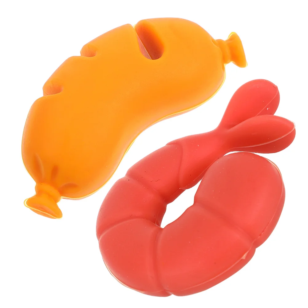 

2Pcs Fun Sausage Shaped Anti-Spill Device Silicone Kitchen Tool for Pot Lid Lifting Boil Over Prevention Cover Holder Gadget
