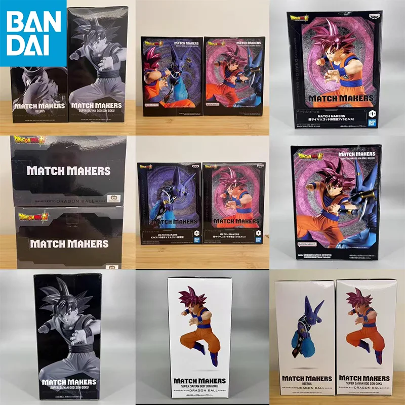 

Bandai Namco Banpresto в наличии, оригинальная фигурка Dragon Ball Match Makers Songoku Vs Beerus, ПВХ, 15 см, аниме-модель, игрушка в подарок
