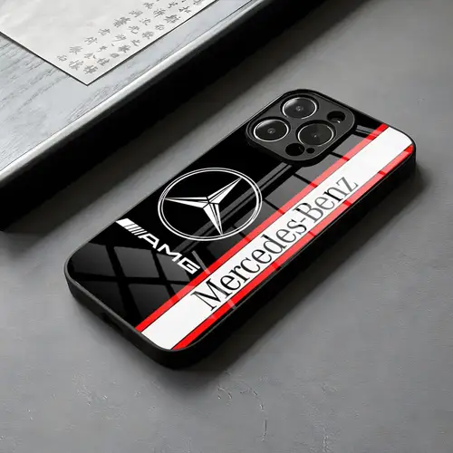 M-Mercedes-AMG-B-Benz 자동차 전화 케이스 유리 IPhone 16 15 14 Pro Max 13 12 11 X XS XR 8 Plus For Samsung S 25 24 23 22 Coque 