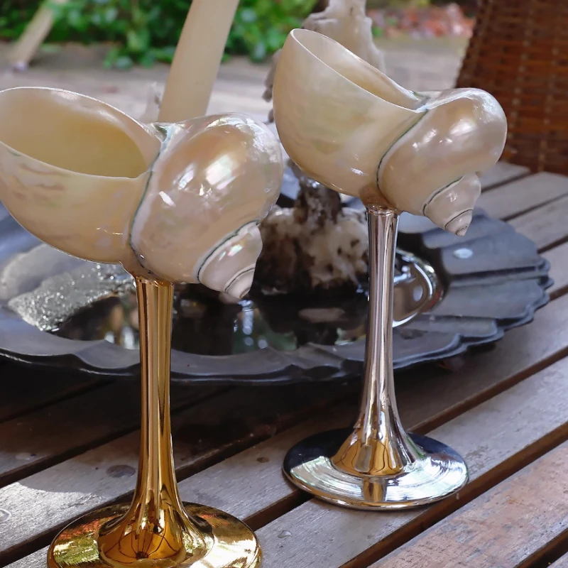 

Luxury Conch Wine Glass, Electroplated High-Stem Display, Creative Gift for Women, Wedding Favor Goblet, Elegant Barware