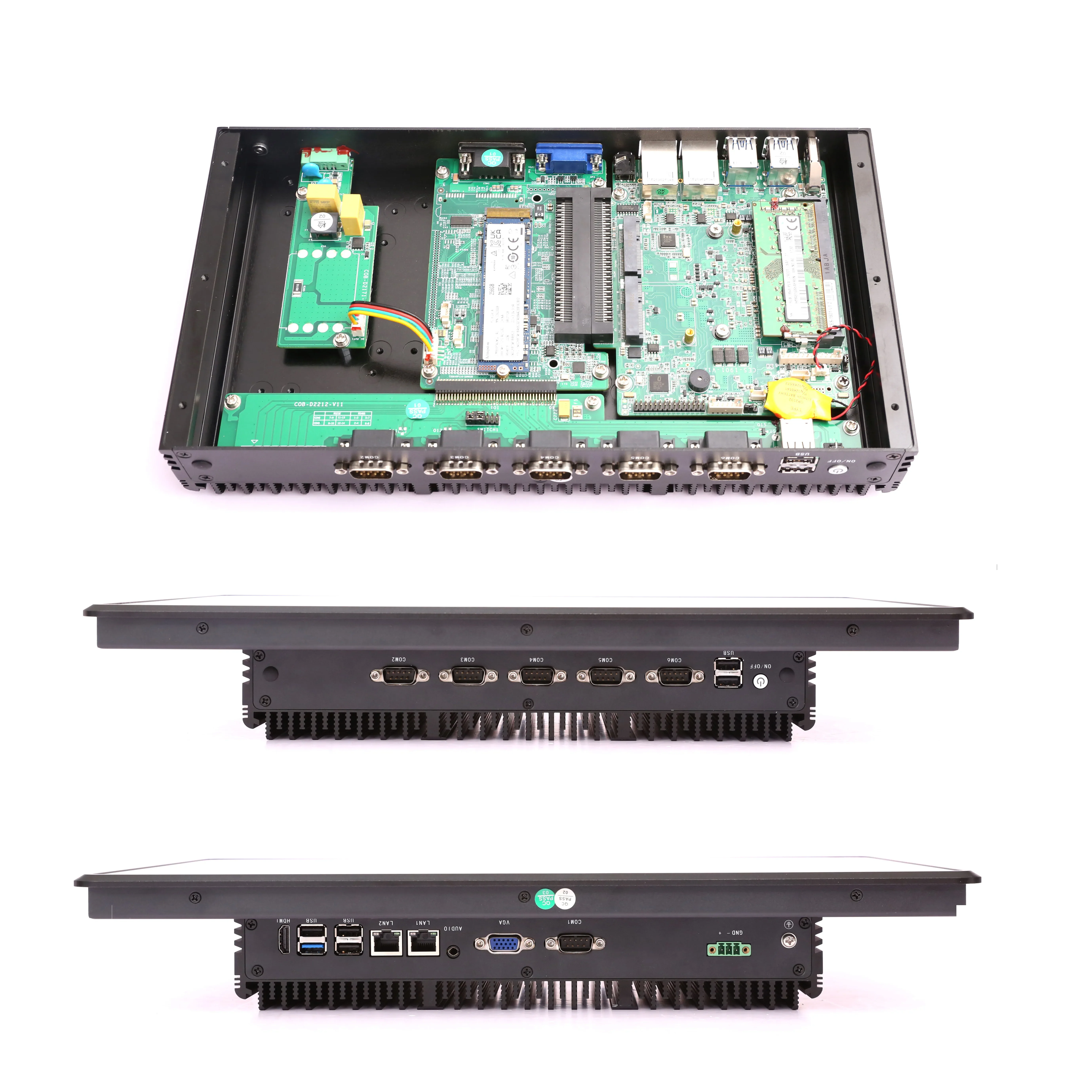 IP65 Waterproof Industrial 15.6 Inch Fanless Panel PC touch screen OEM Fanless Embedded Computer touch screen Plc/hmi