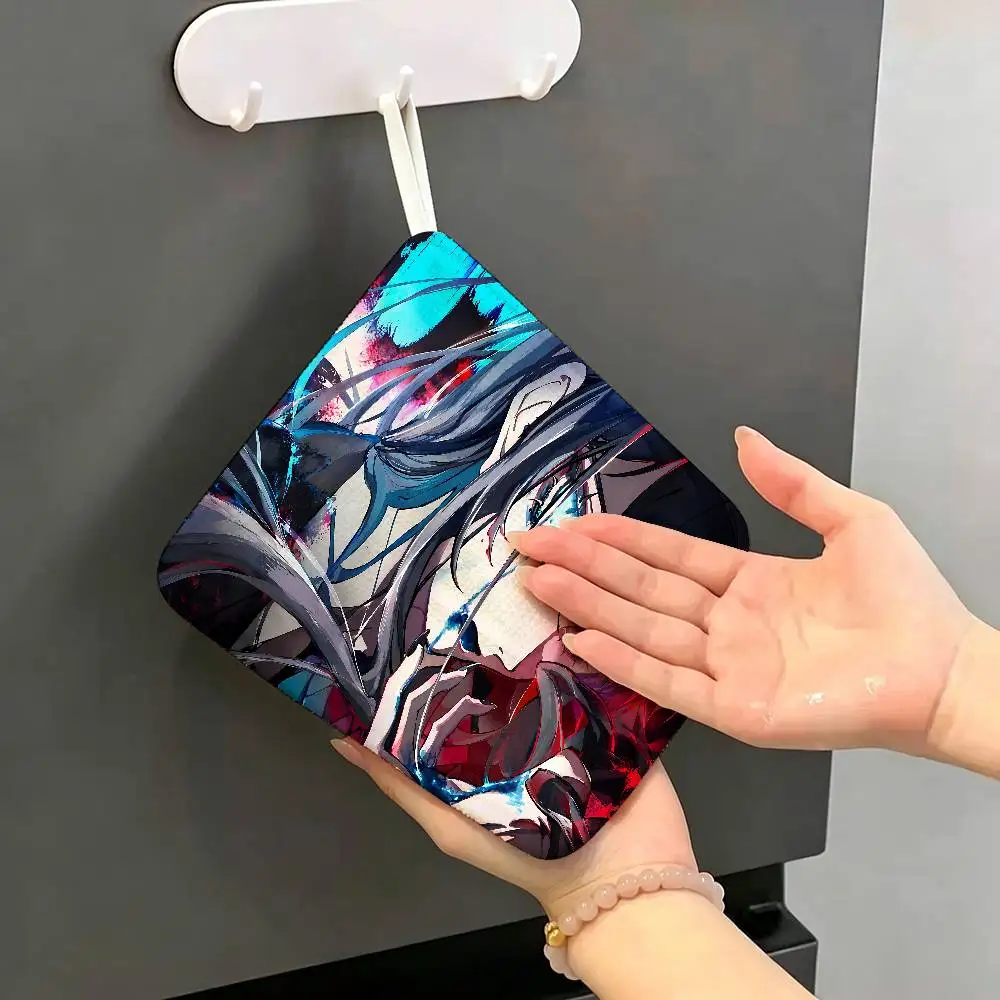 Japanese Singer Ado Polyester Cotton Hand Wiping Towel with Hanging Loop, Lightweight for Home and Commercial Use