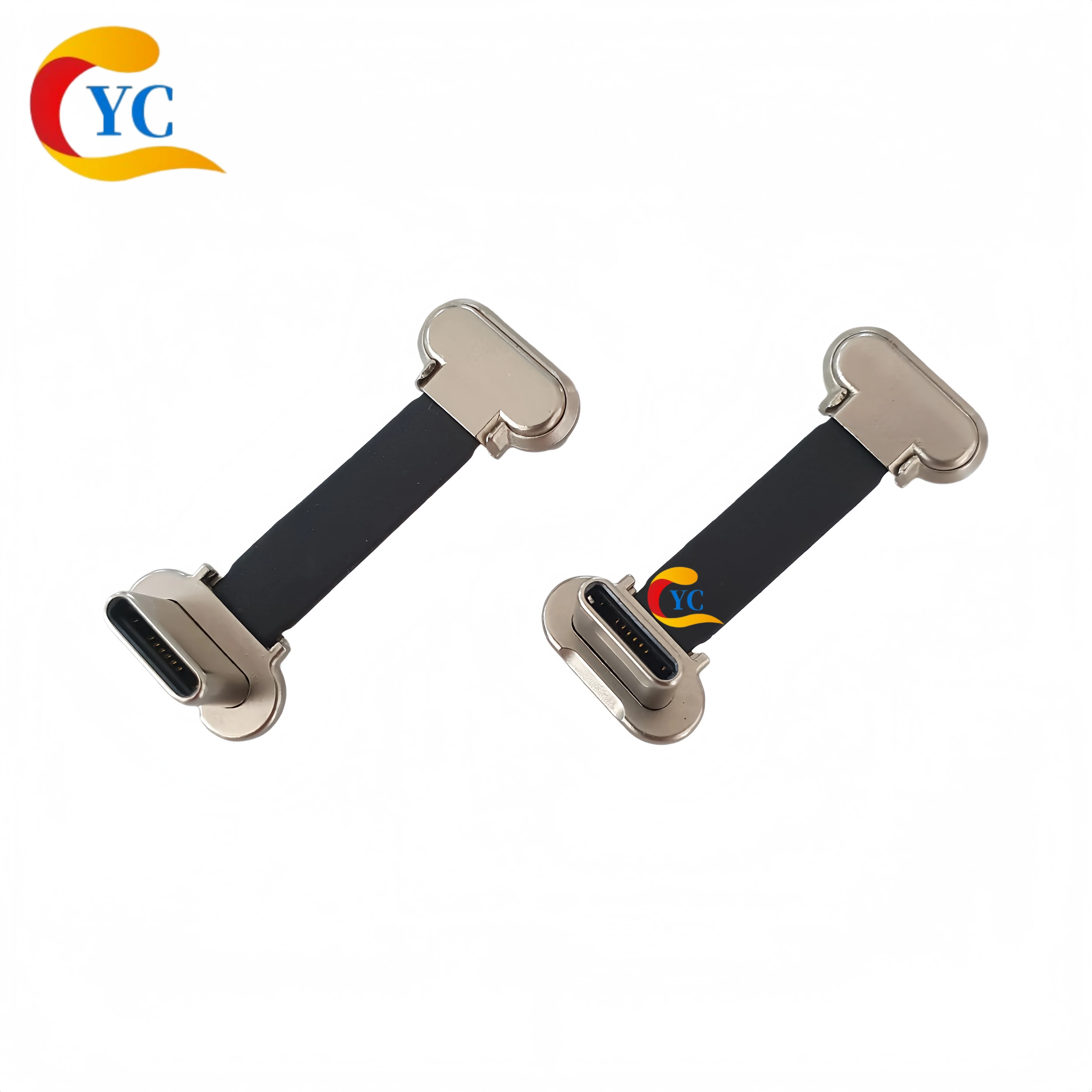 Usb-C Male-To-Male Fpc Flexible Flat Cable Type-C to Type-C Ultra-Thin Flexible 90-Degree Elbow Pd Fast Charging Extension Cable Suitable for Fpv Gimbal Phone Back-Clip Wireless Charger