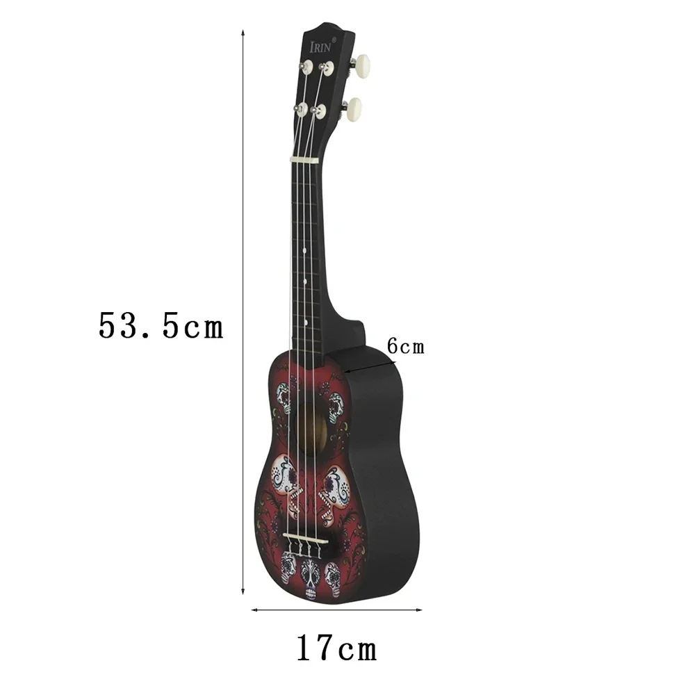 21 Inch Skull Ukulele – Cool 4-String Mini Guitarra for Kids & Beginners Unique Design  Ukulele Practice & Exams ﻿