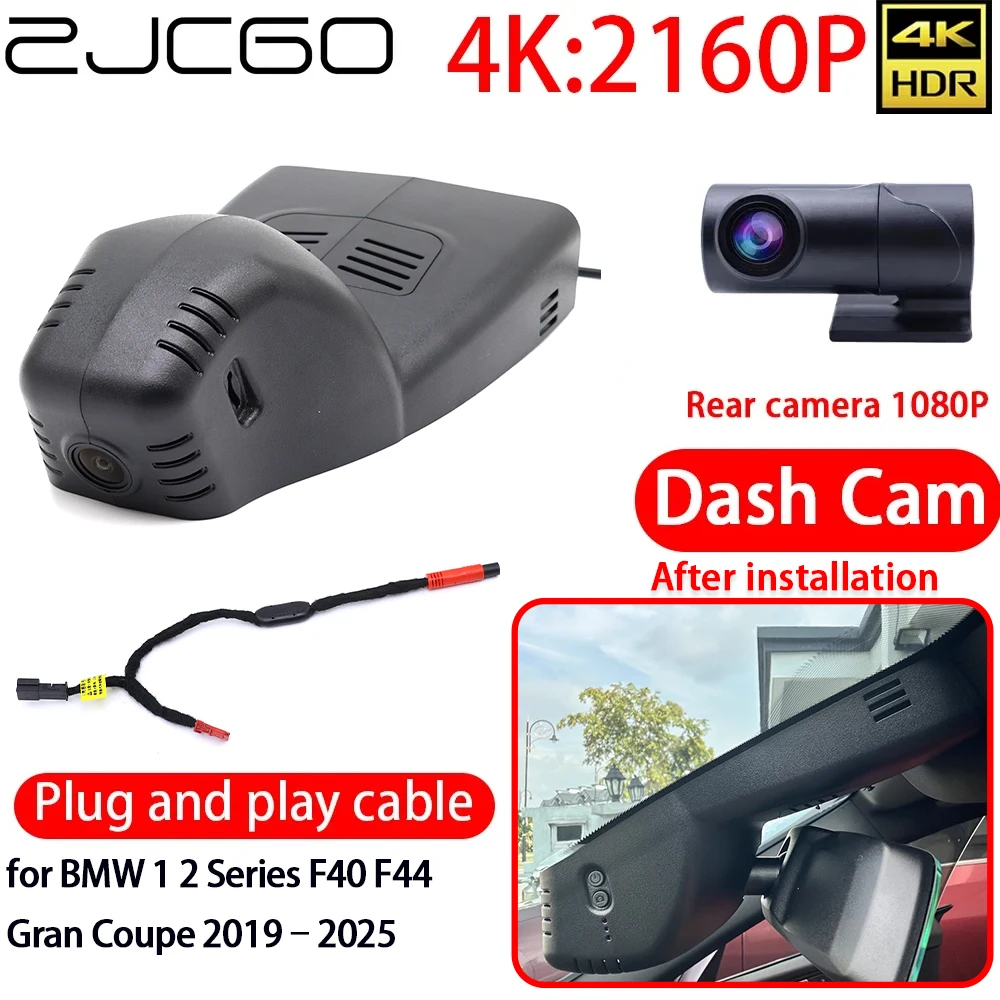 

ZJCGO 4K Car DVR Dash Cam Wifi Front Rear Sony Lens Recording Camera 24h Monitor for BMW 1 2 Series F40 F44 Gran Coupe 2019–2025