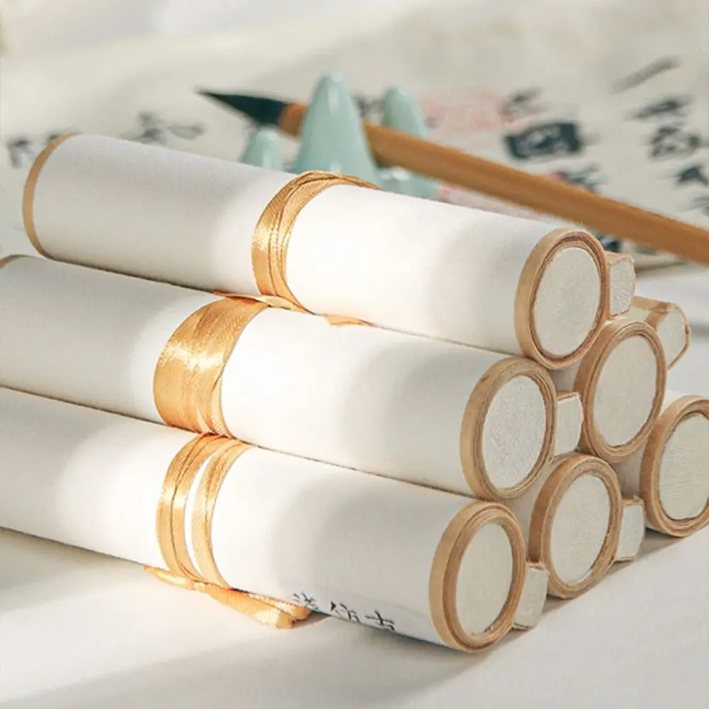 Painting Drawing Paper Vintage Rice Paper Scroll Blank Hanging Scroll Chinese Style Mini Blank Trumpet Scroll Handcrafts